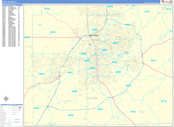 Fort Wayne City Digital Map Basic Style
